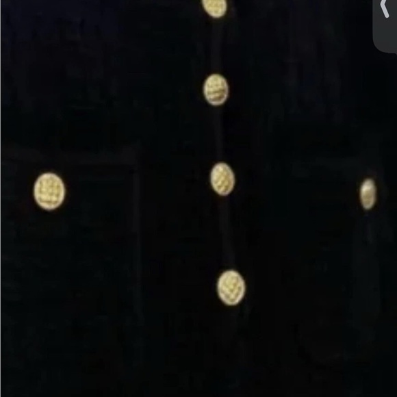 Ronny Kobo Collection Black Sheath Midi Dress gold buttons small - Picture 2 of 4